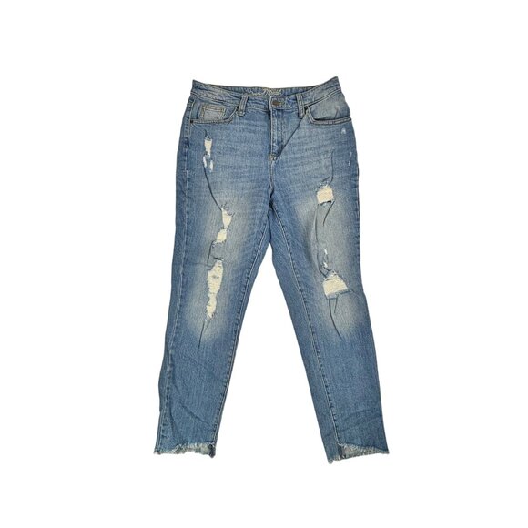 Universal Thread High Rise Straight Leg Jeans Womens 8/29R Distressed Frayed Hem - Picture 1 of 11